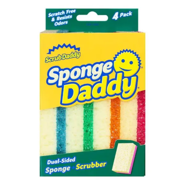 Набір губок із скрабером для прибирання 4 шт різних кольорів, Scrub Daddy Sponge Daddy