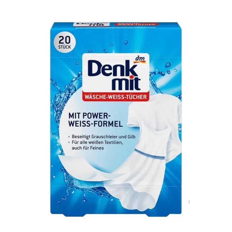 Серветки для прання білих речей, Denk Mit laundry white towels, 20 шт