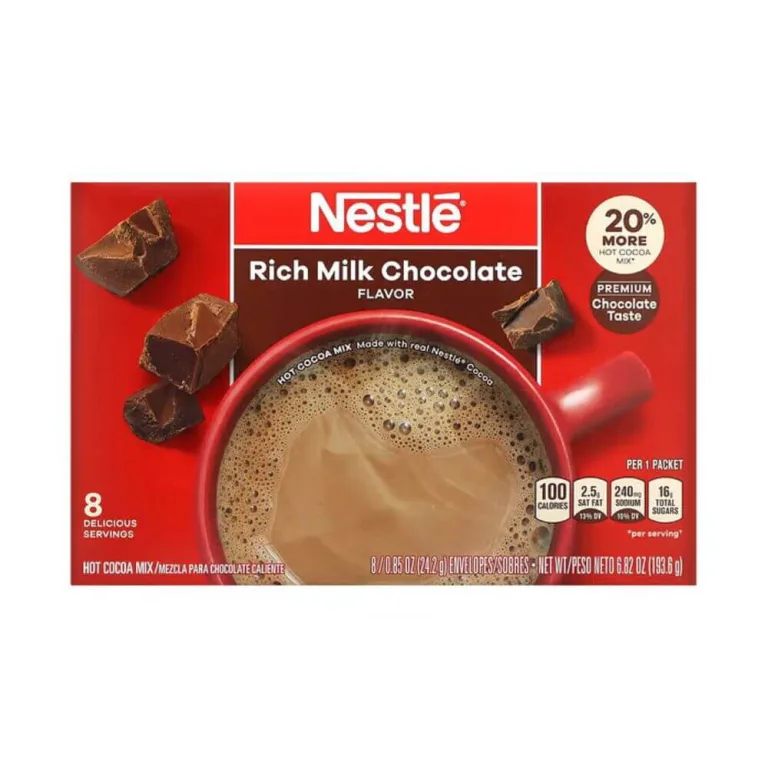 Какао зі смаком насиченого молочного шоколаду, Nestle Hot Cocoa Mix, Rich Milk Chocolate, 8 пакетиків