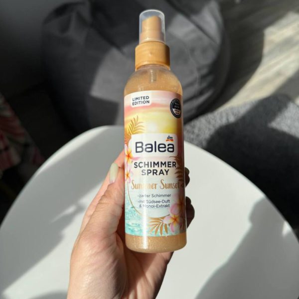 Balea shimmer spray, шимер з блискітками
