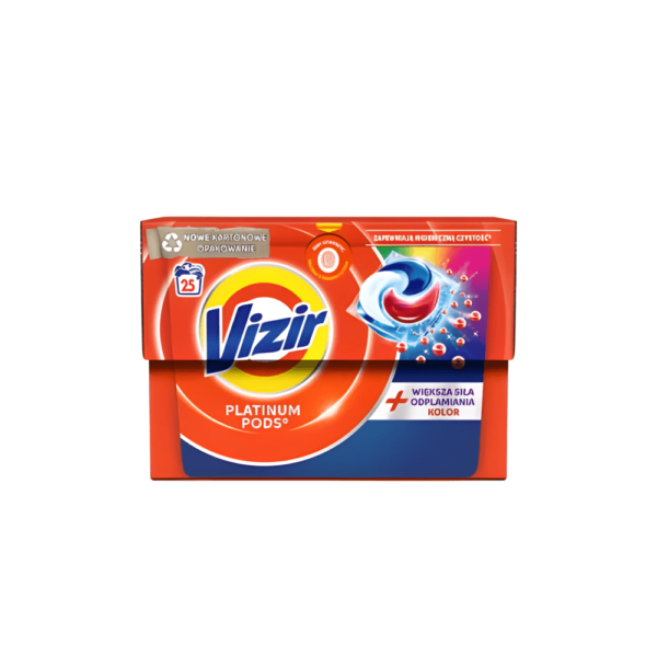 Капсули для прання з плямовивідником, 25 шт, Vizir platinum pods