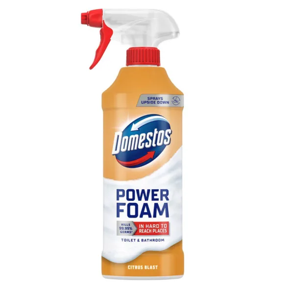 Domestos Піна для ванної кімнати та туалету Power Foam Citrus Blast, 435 мл