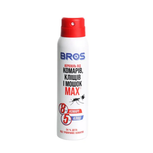 Аерозоль від комарів і кліщів BROS 5-8 годин захисту MAX, 90 мл