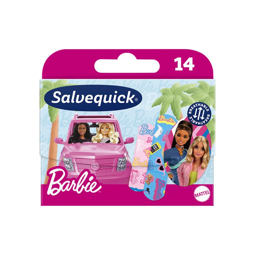 Пластирі водонепроникні Salvequick BARBIE 3 розміри, 14 шт