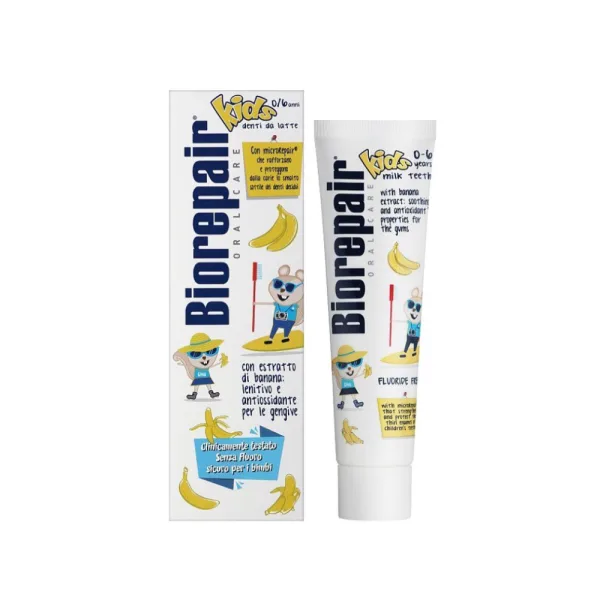 Дитяча зубна паста BioRepair Веселе мишеня, банан 0-6 років, 50 мл