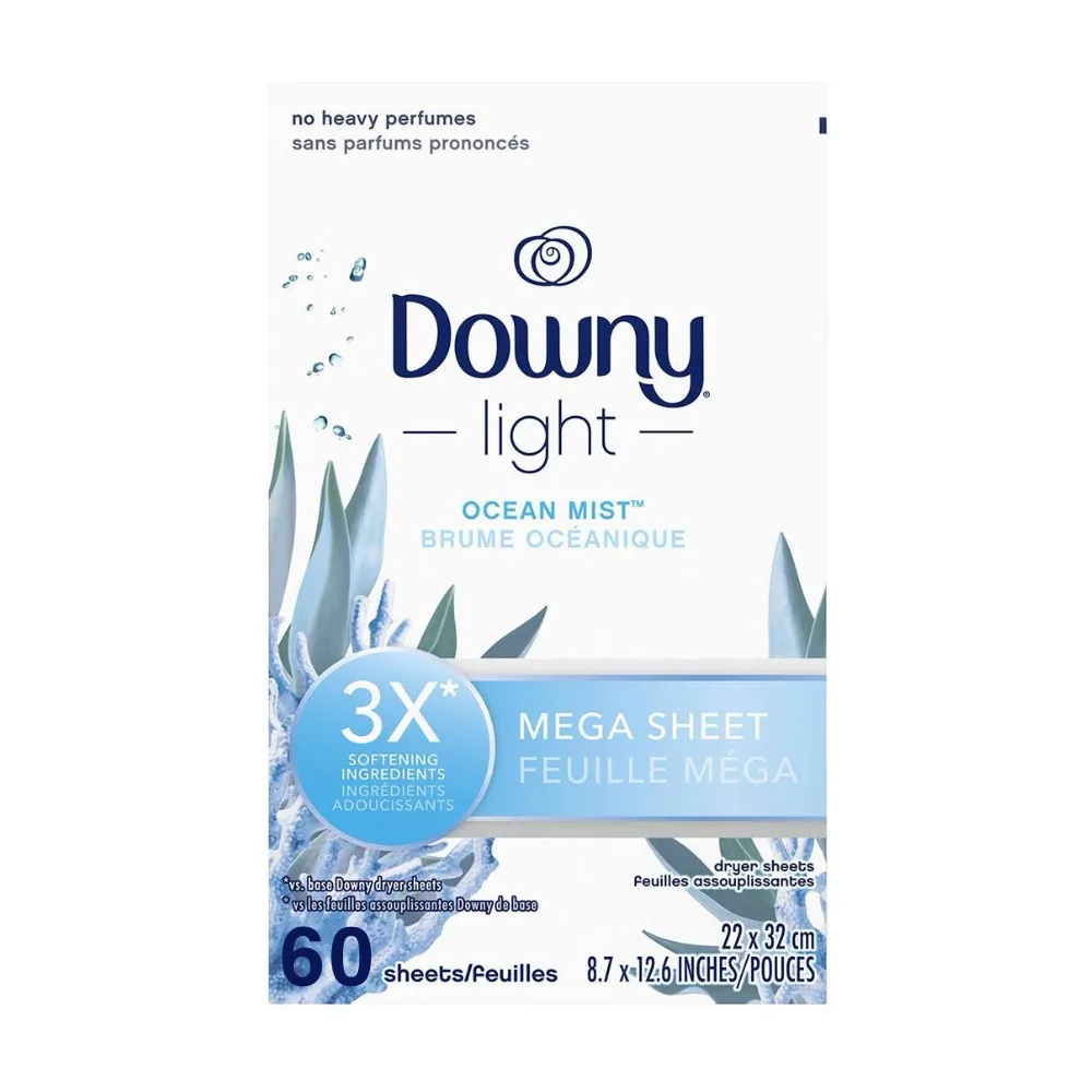 Серветки для сушильної машини Downy MEGA Dryer Sheets Ocean Mist, 60 шт