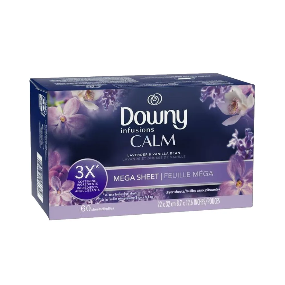 Серветки для сушильної машини Downy MEGA Dryer Sheets Lavender and Vanilla Bean, 60 шт